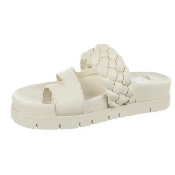 ❤️Sam &Libby Adelia Braided Footbed Sandals Ivory White Leather Beach Size 9 NWT - Picture 3 of 7